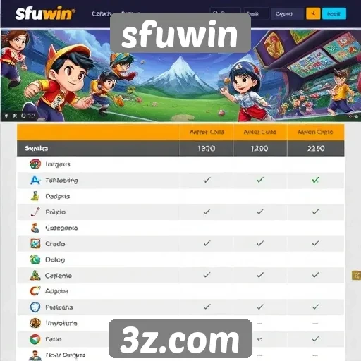 Comparativo entre sfuwin e outros sites de jogos